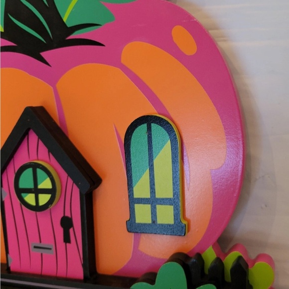Hyde & Eek Flat Jack O Lantern Mini Mantle Wood Decor Halloween Tabletop Pumpkin - Picture 11 of 11